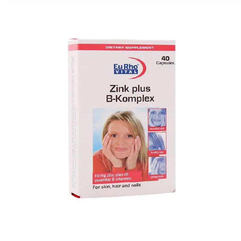 کپسول زینک پلاس ب کمپلکس یوروویتال بسته 40 عددی - تصویر 1